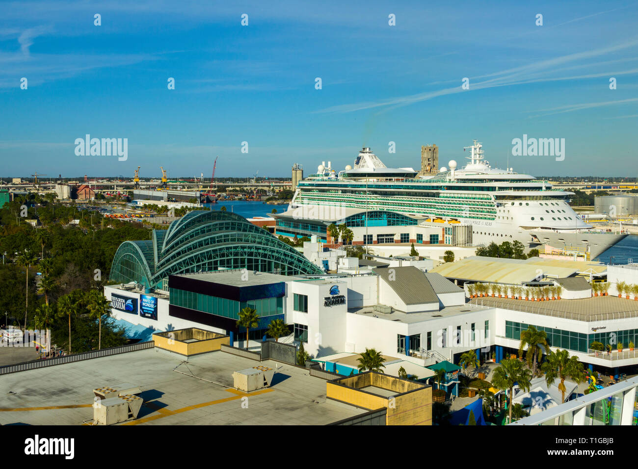 Il Florida Aquarium presso la crociera docks downtown Tampa Florida Foto Stock