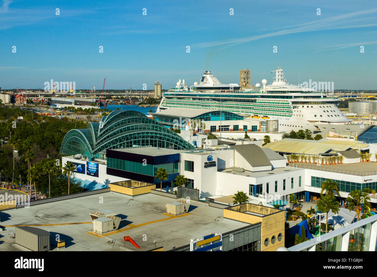 Il Florida Aquarium presso la crociera docks downtown Tampa Florida Foto Stock