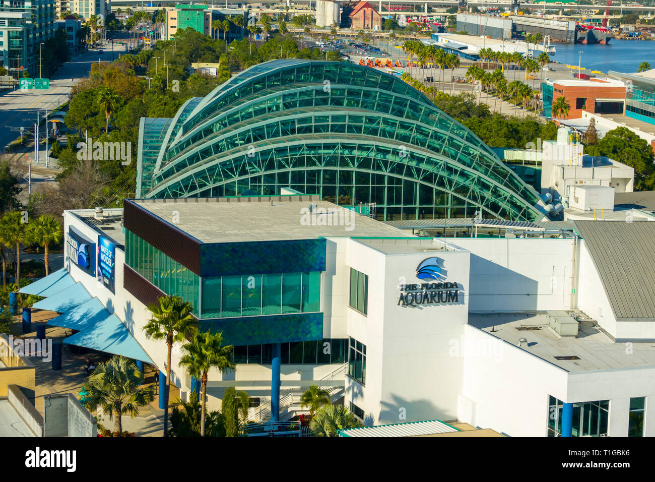 Il Florida Aquarium presso la crociera docks downtown Tampa Florida Foto Stock