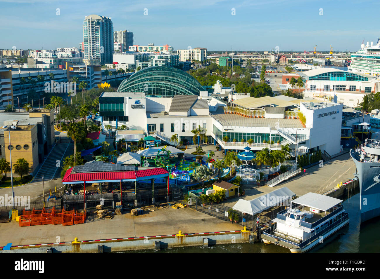 Il Florida Aquarium presso la crociera docks downtown Tampa Florida Foto Stock