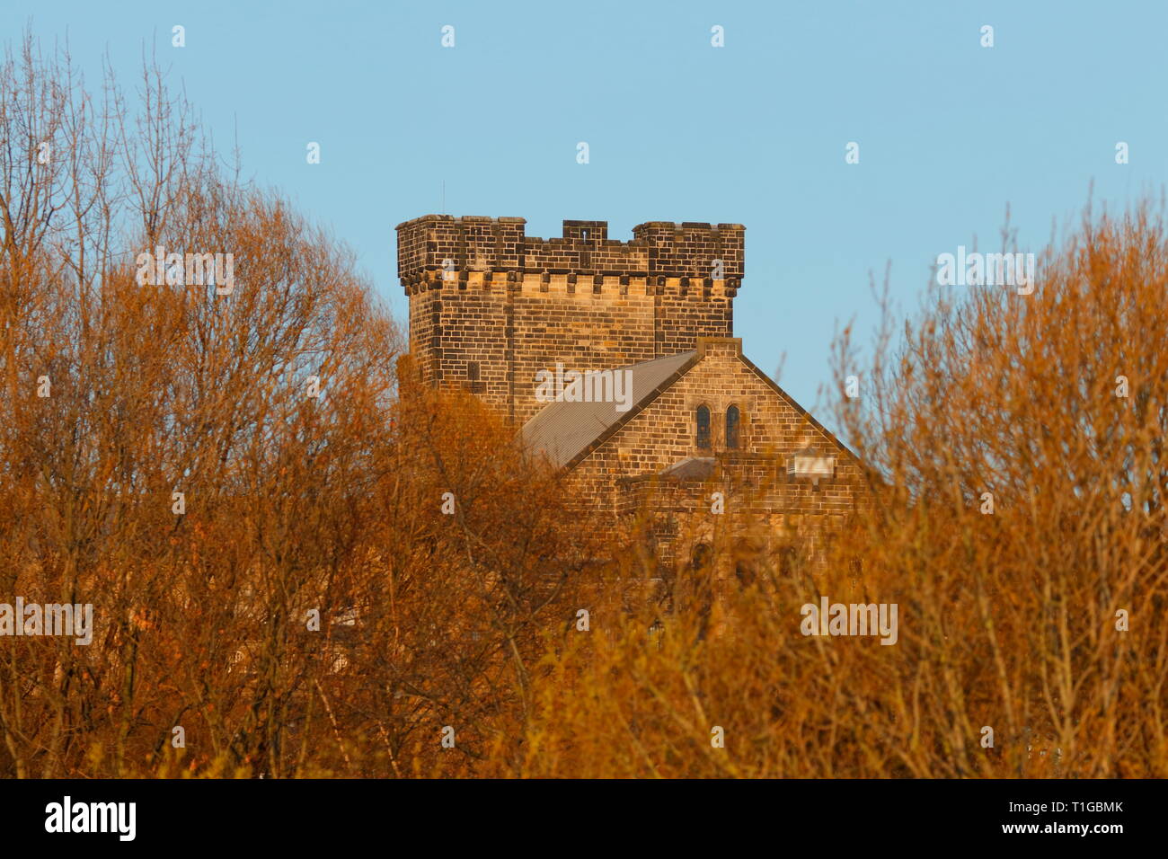 La Torre della prigione di sua Maestà Armley a Leeds Foto Stock