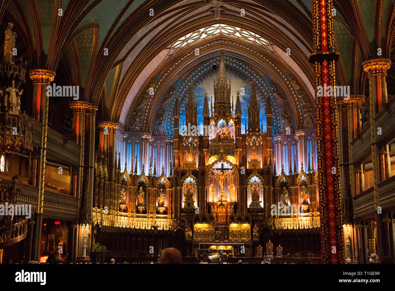 All'interno della Basilica di Notre Dame a Montreal, Quebec, Canada. Foto Stock