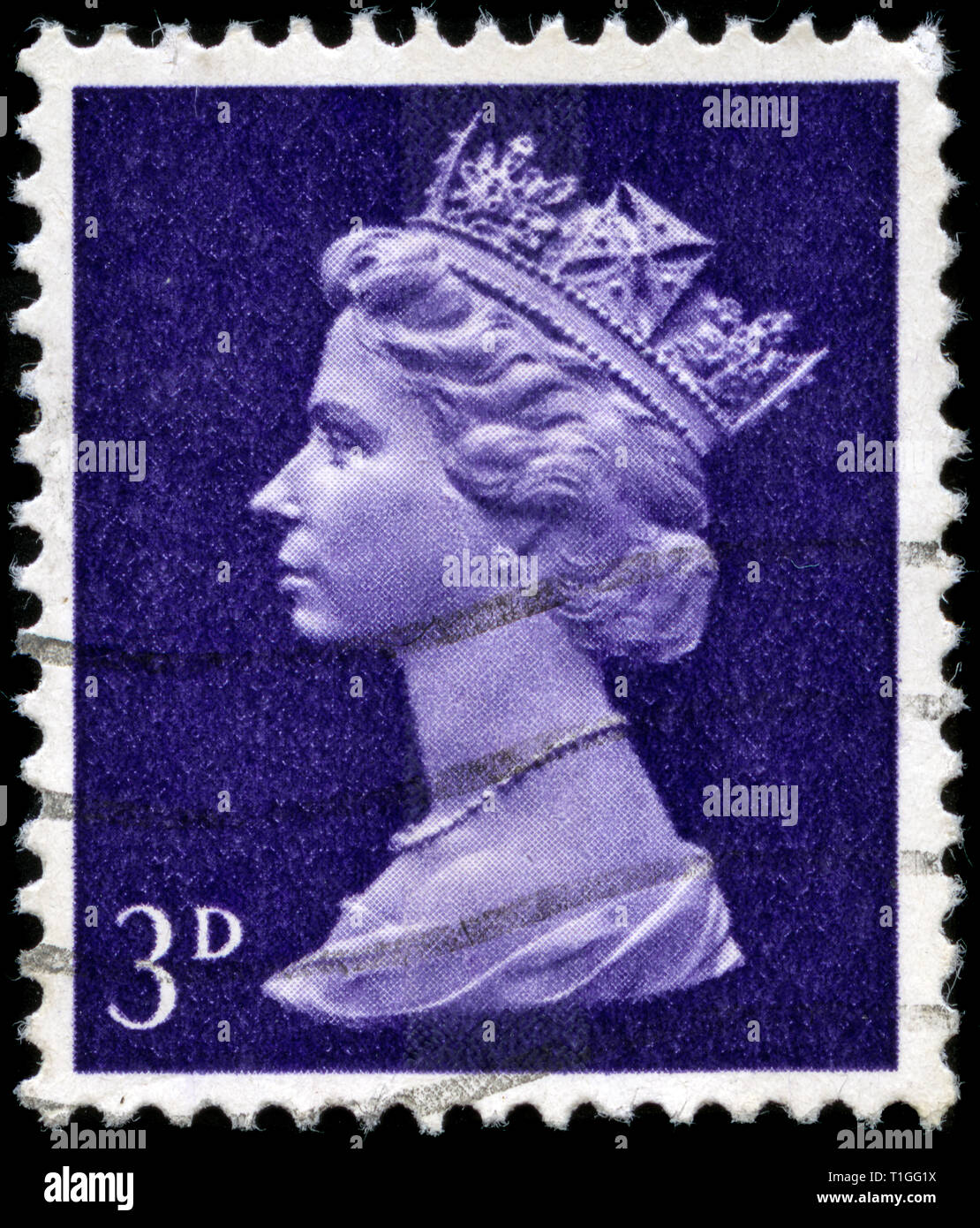 Francobollo da Regno Unito e Irlanda del Nord nel Queen Elizabeth II - Predecimal Machin serie emesse nel 1967 Foto Stock
