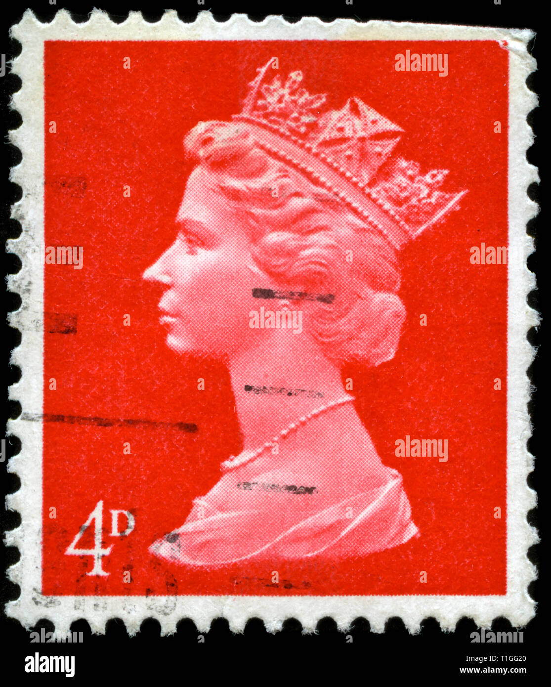 Francobollo da Regno Unito e Irlanda del Nord nel Queen Elizabeth II - Predecimal Machin serie rilasciato in 1969 Foto Stock