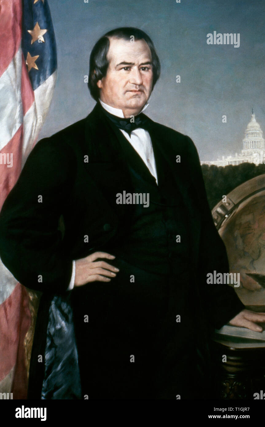 Andrew Johnson (1808-1875). Xvii il Presidente degli Stati Uniti (1865-1869). Ritratto di Frank Buchser (1828-1890), 1866. Foto Stock