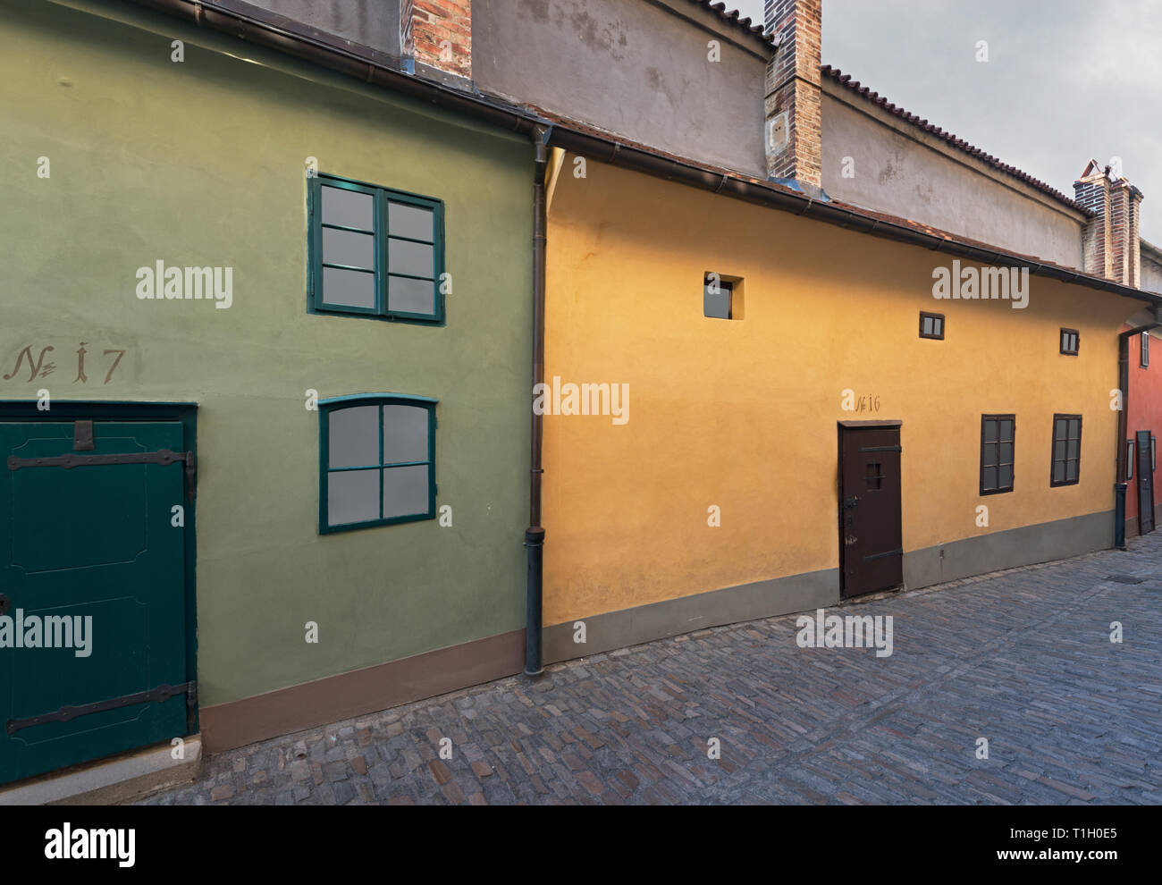 Golden Lane a Praga Foto Stock