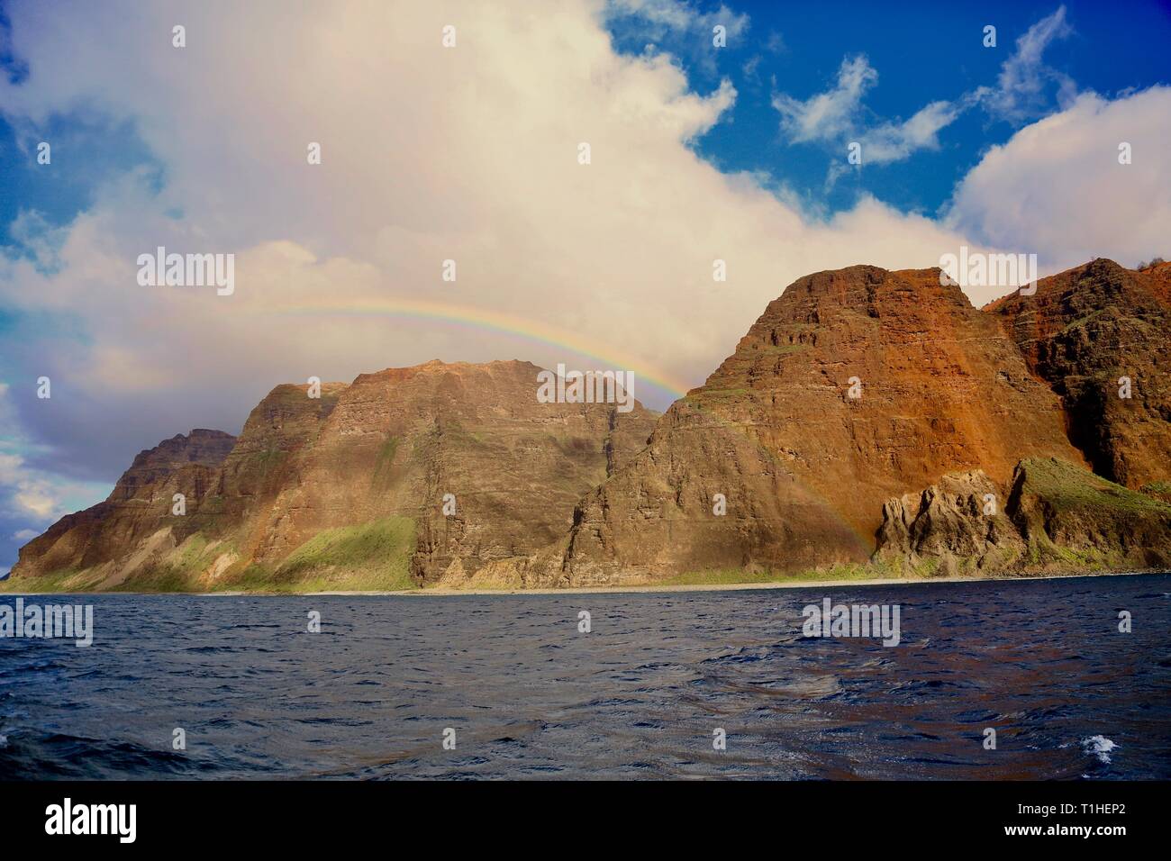 Costa NaPali Sunset Rainbow Foto Stock