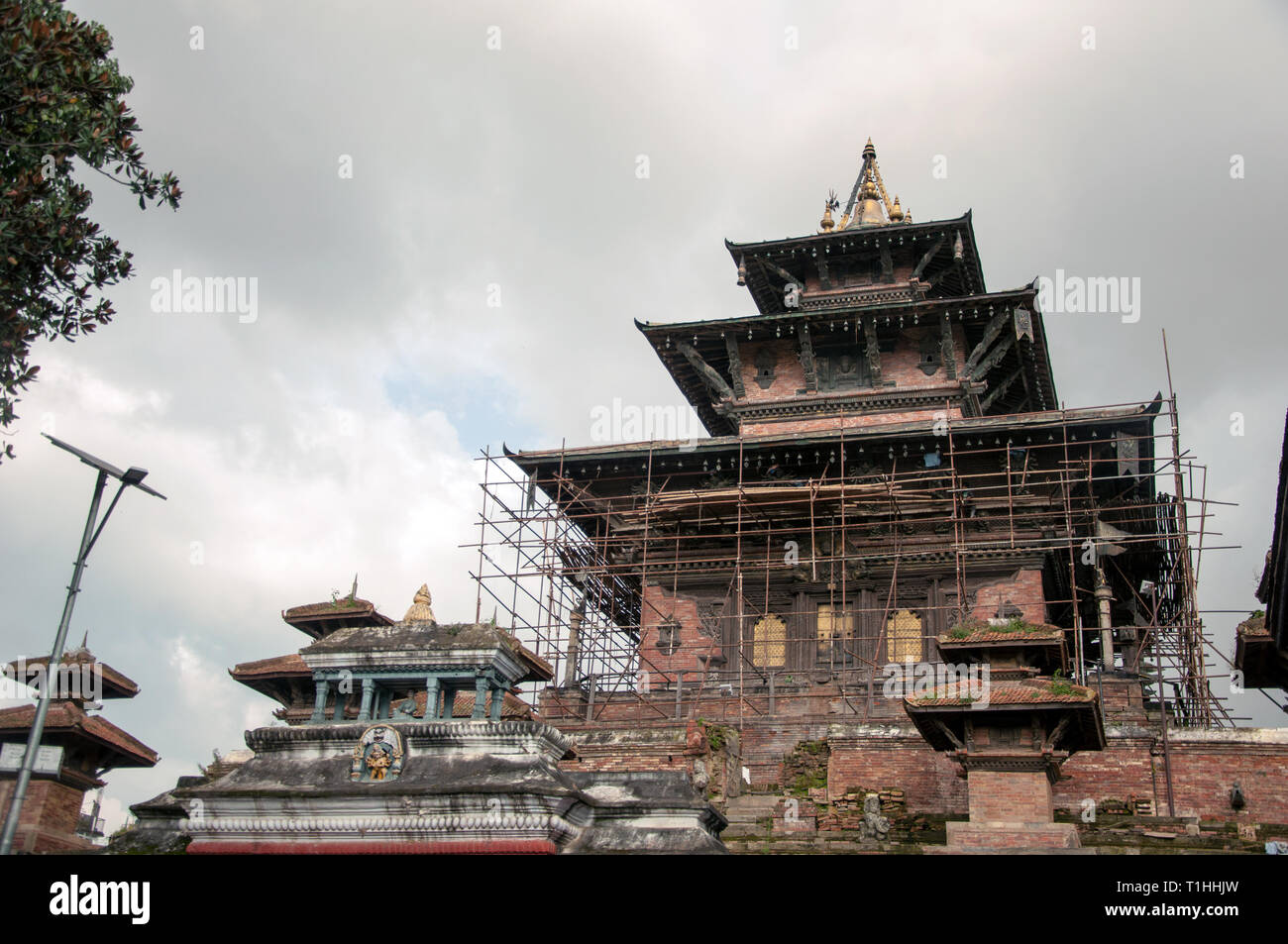 La ricostruzione del Tempio di Taleju, Kathmandu, Durbar Square Foto Stock