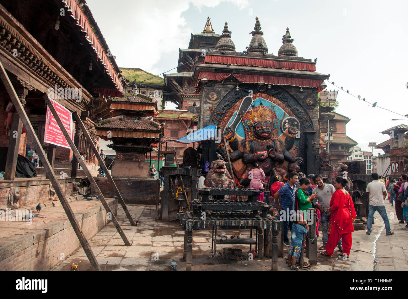 Kala Bhairava, Kathmandu, Durbar Square Foto Stock