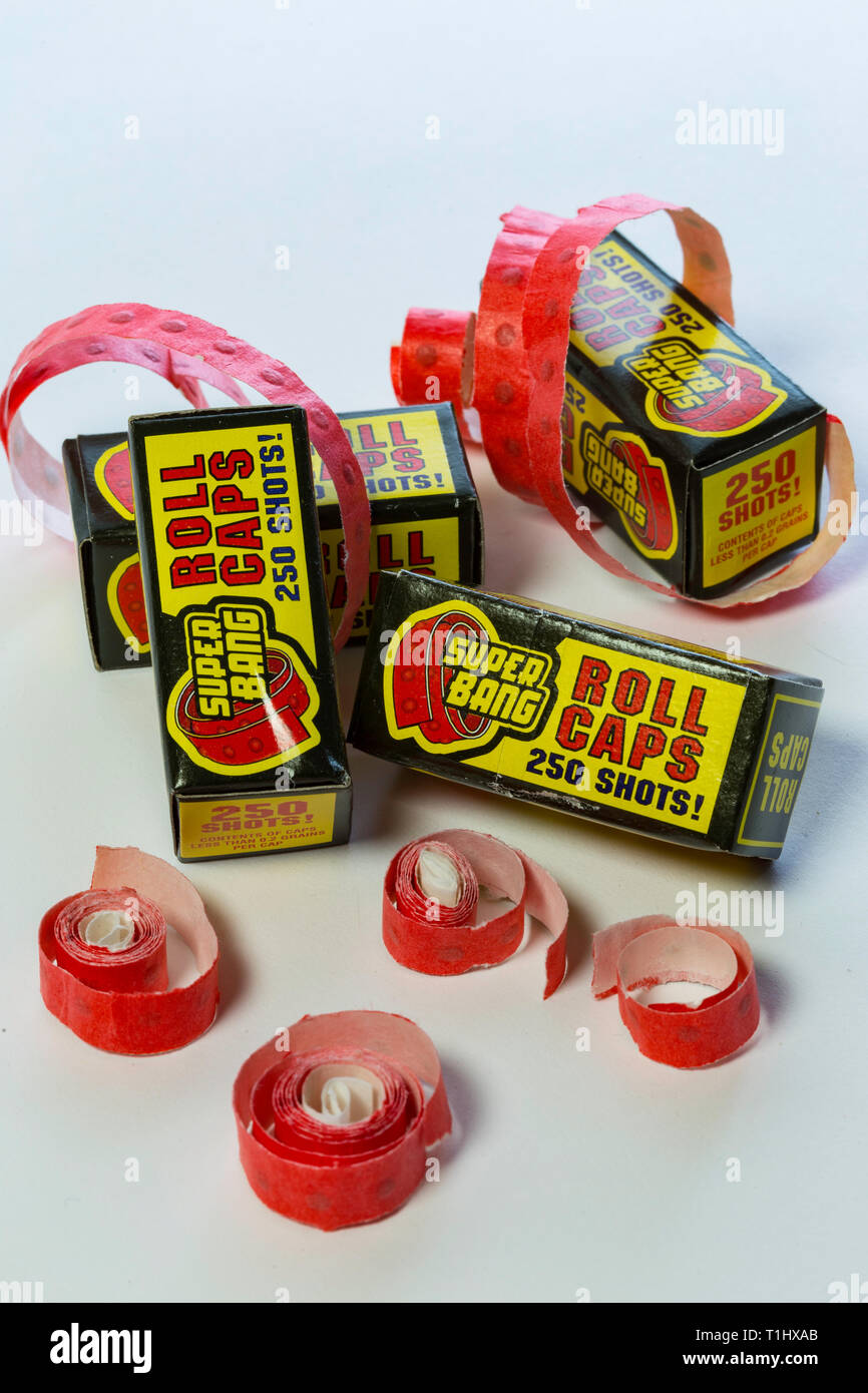 Ancora in vita della pistola giocattolo cap rotoli, STATI UNITI D'AMERICA Foto Stock