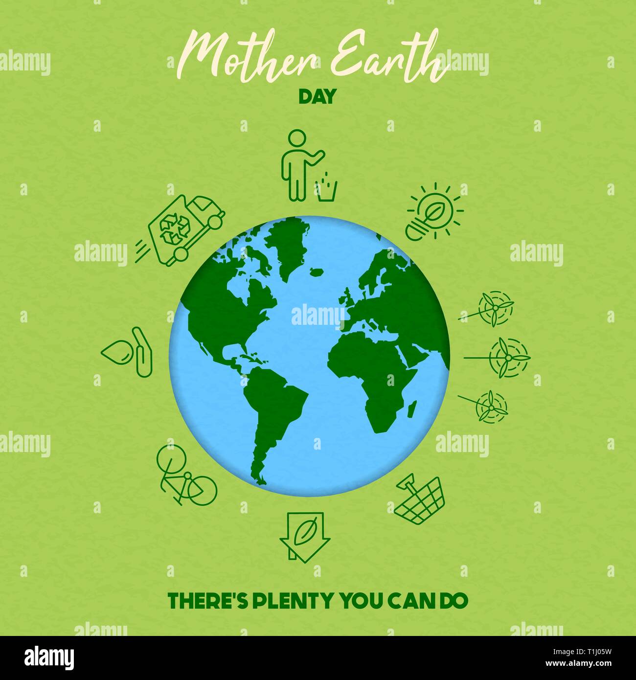 International Earth Day illustrazione. Salvare il mondo concetto per eco friendly attività e ambiente sociale consapevolezza. Illustrazione Vettoriale