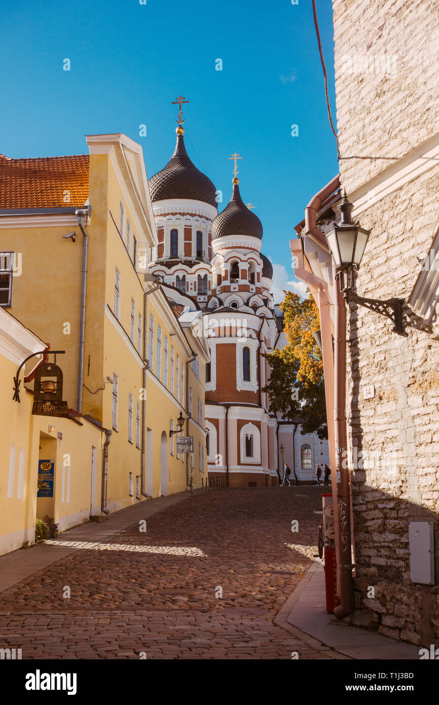 Una chiesa ortodossa nella Città Vecchia di Tallinn, Estonia Foto Stock