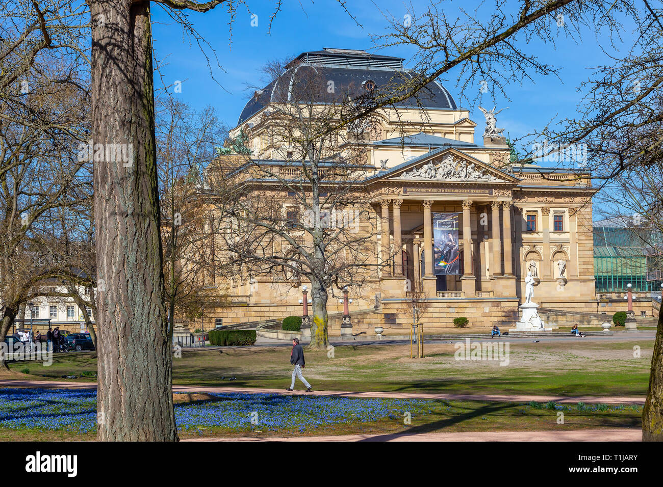 Wiesbaden, das Staatstheater, Warmer Damm. 21.03.2019. Foto Stock