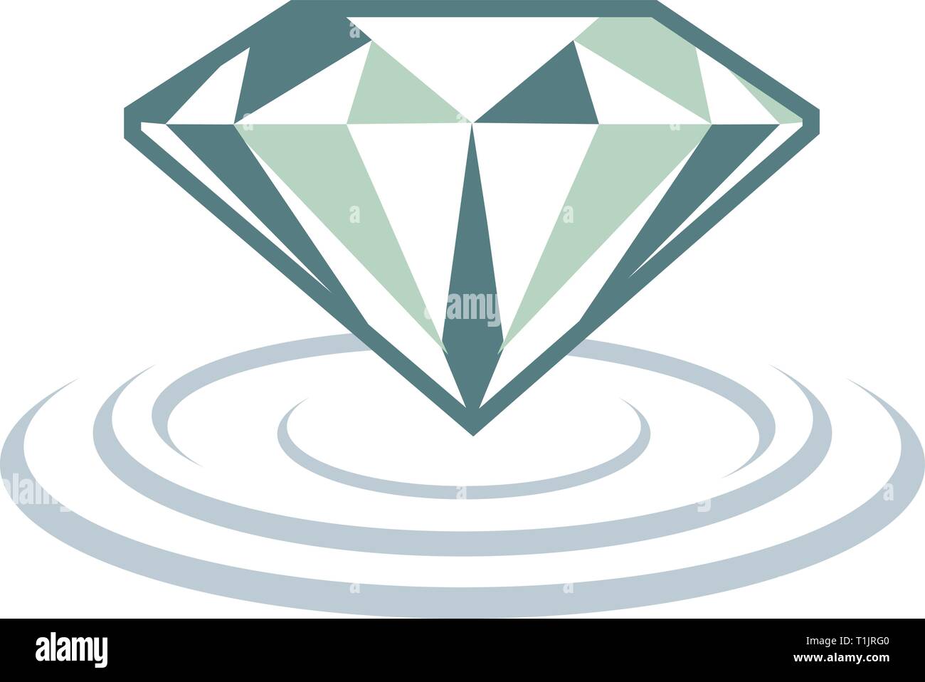 Diamante dentro & passando da un ripple acqua volteggiare fuori al di sotto di esso Illustrazione Vettoriale