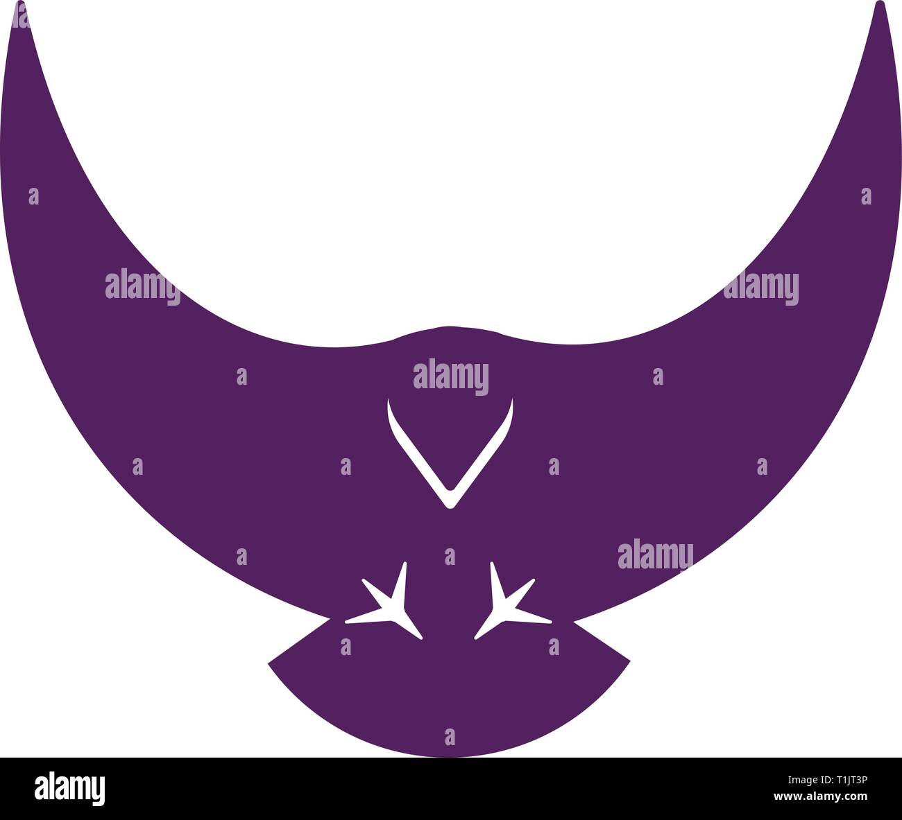 Hawk o un uccello da preda, logo grafico stile con becco & Piedi invertiti al di fuori del corpo principale. Schiena curva round ali Illustrazione Vettoriale