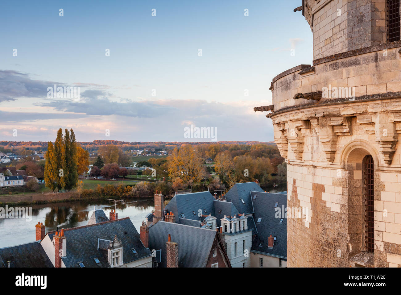 Castello di Amboise frammento esterna, Indre-et-Loire department della Valle della Loira, Francia Foto Stock