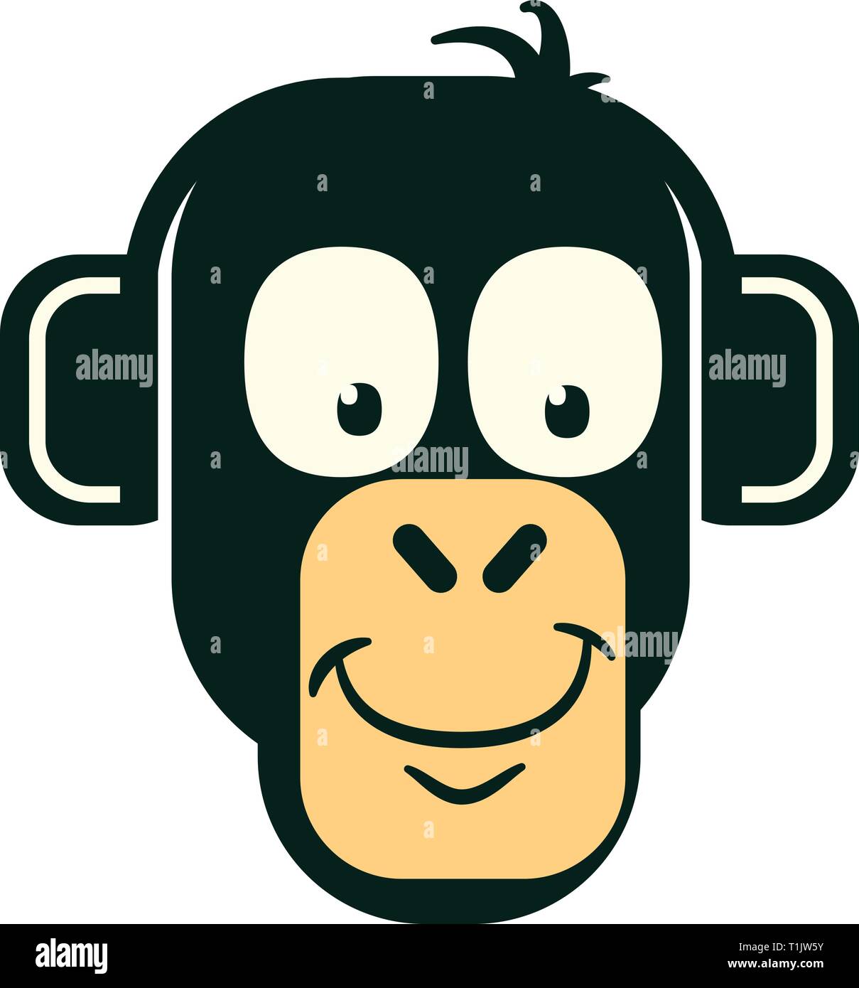 Testa di scimmia con orecchie o le cuffie Immagine e Vettoriale - Alamy