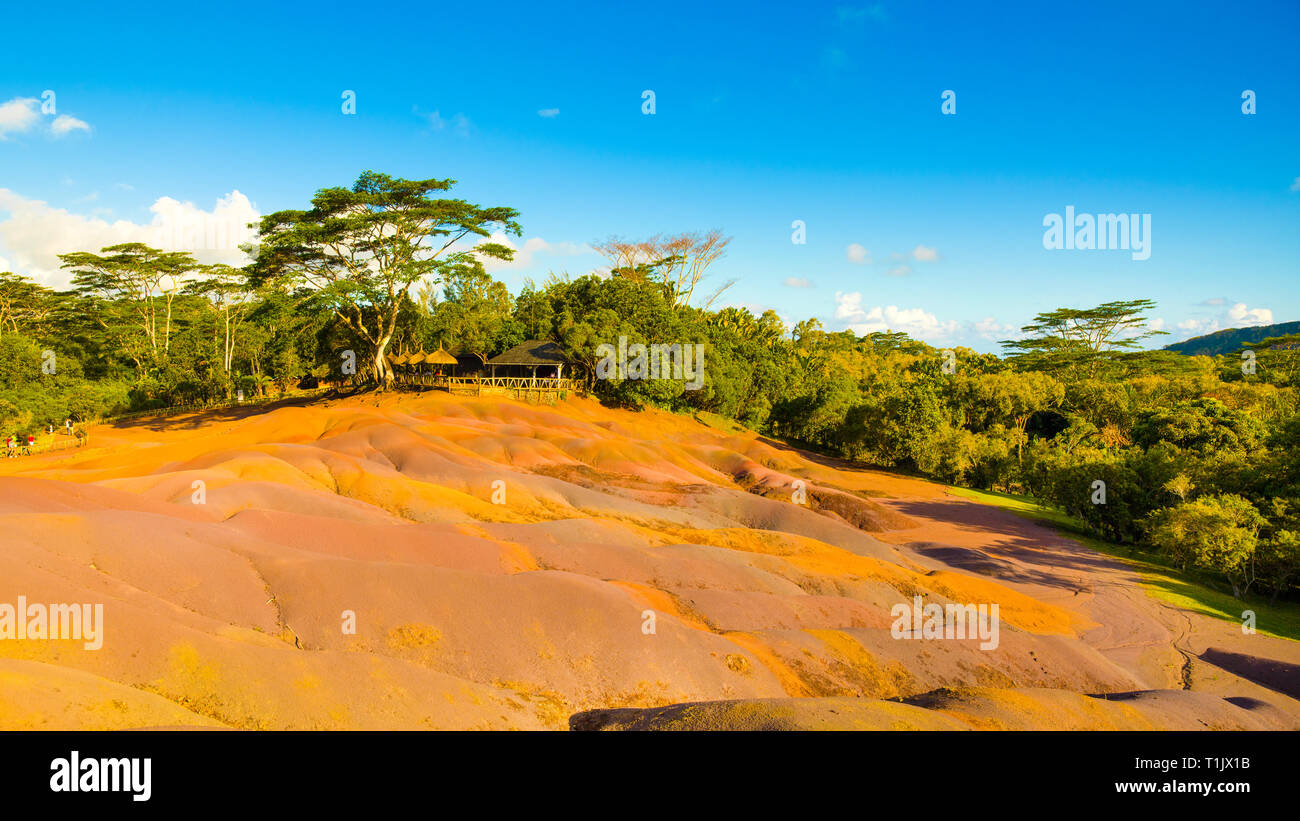 Le sette terre colorate di Chamarel, isola Maurizio Foto Stock