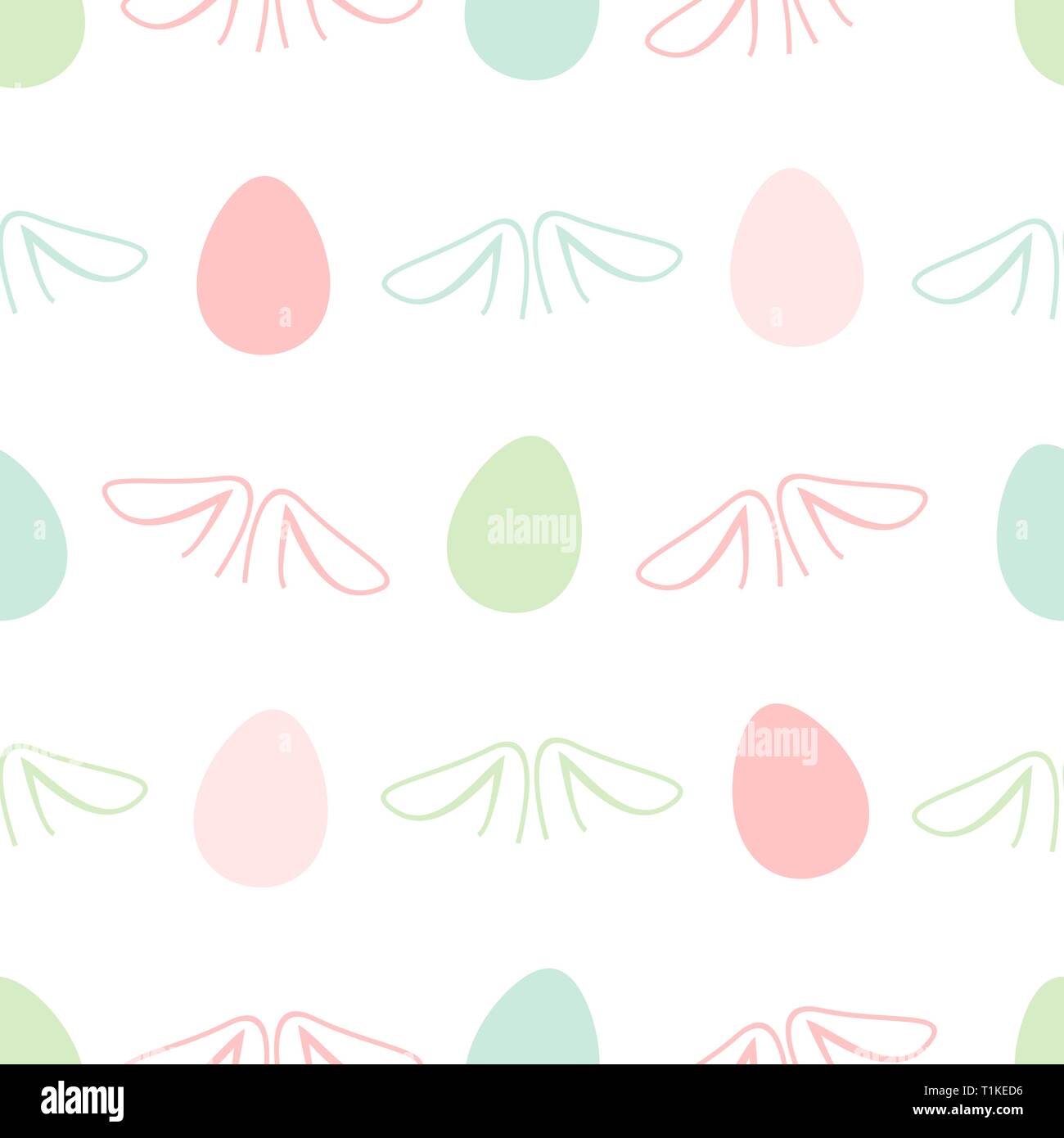 Seamless pattern astratti con orecchio conigli di differenti colori pastello. Sfondo bianco. Vacanza decorativi carta da parati, buona per la stampa. Vettore di Carini Illustrazione Vettoriale