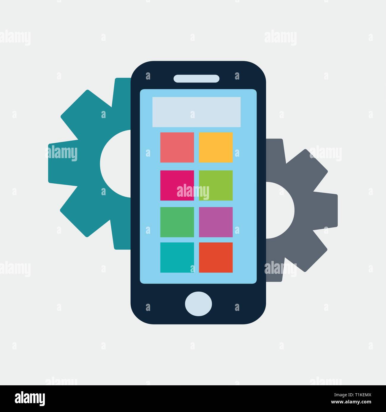 Riparazione dello smartphone simbolo del vettore Illustrazione Vettoriale