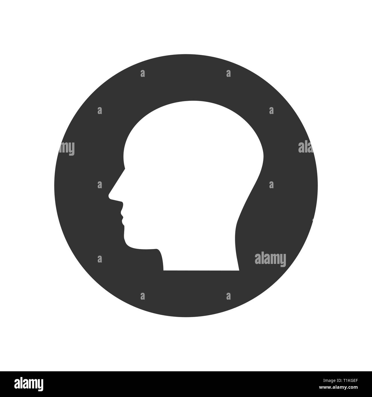 Illustrazione Vettoriale, design piatto. Testa persone icona profilo Illustrazione Vettoriale