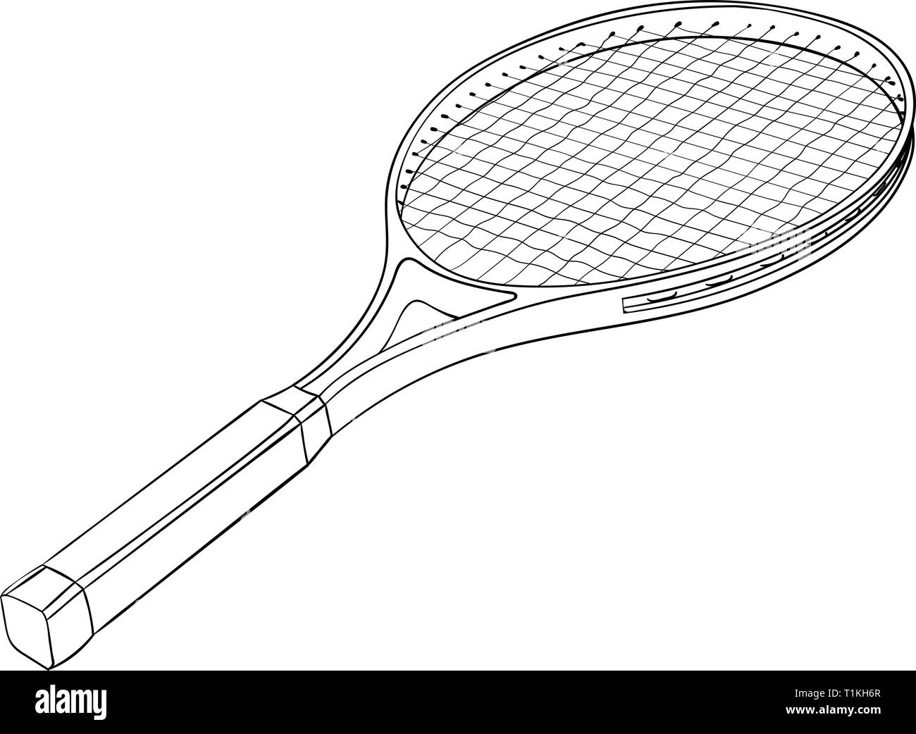 Racchetta da tennis con una palla. Nero piatto disegnati a mano icona  Immagine e Vettoriale - Alamy