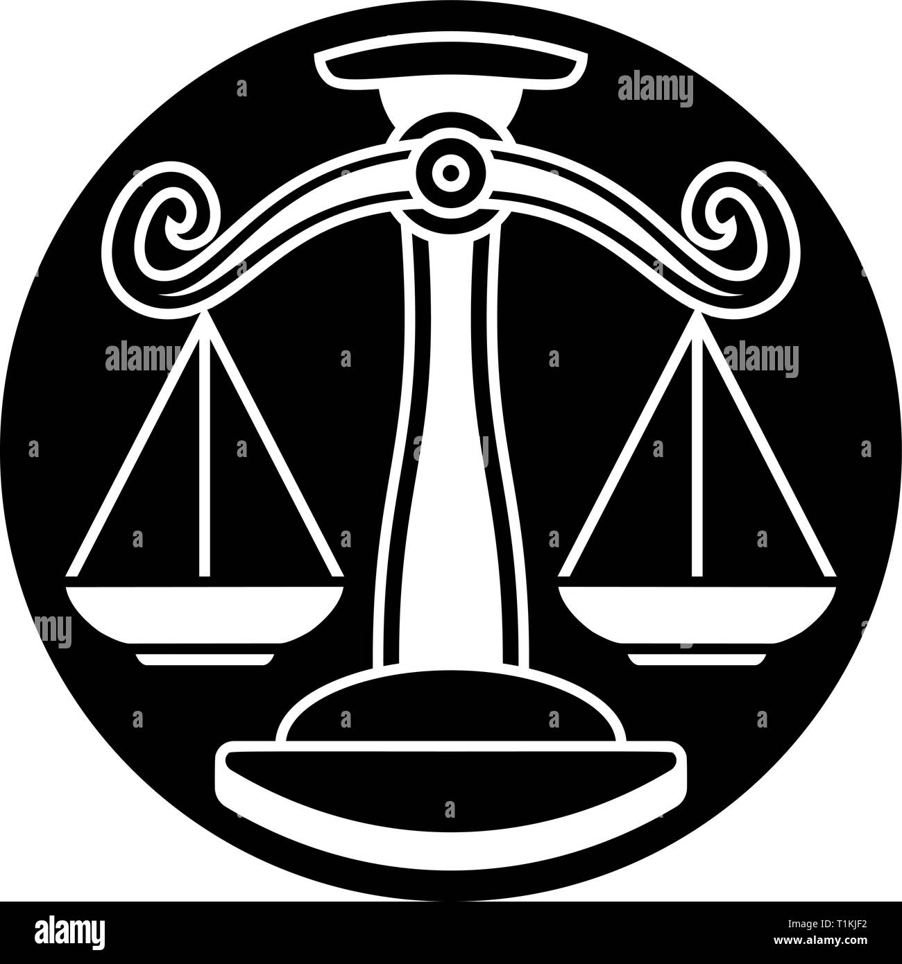 Libra Bilance Zodiaco segno astrologico Illustrazione Vettoriale