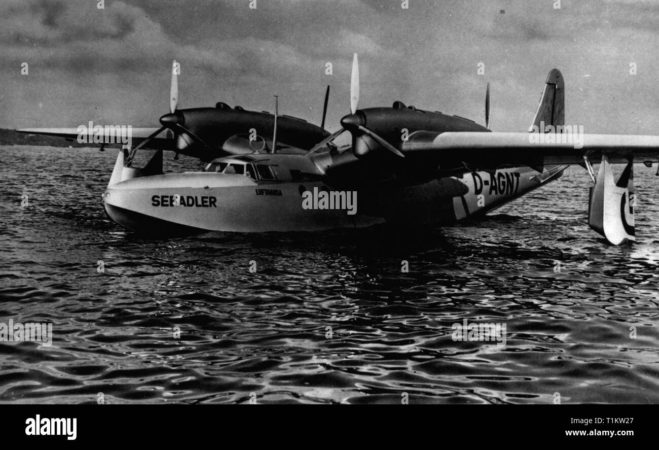 Trasporti / trasporto, aviazione, idrovolante, flying boat Dornier Do 26 un 'Seeadler' della tedesca Lufthansa, 1938, Additional-Rights-Clearance-Info-Not-Available Foto Stock