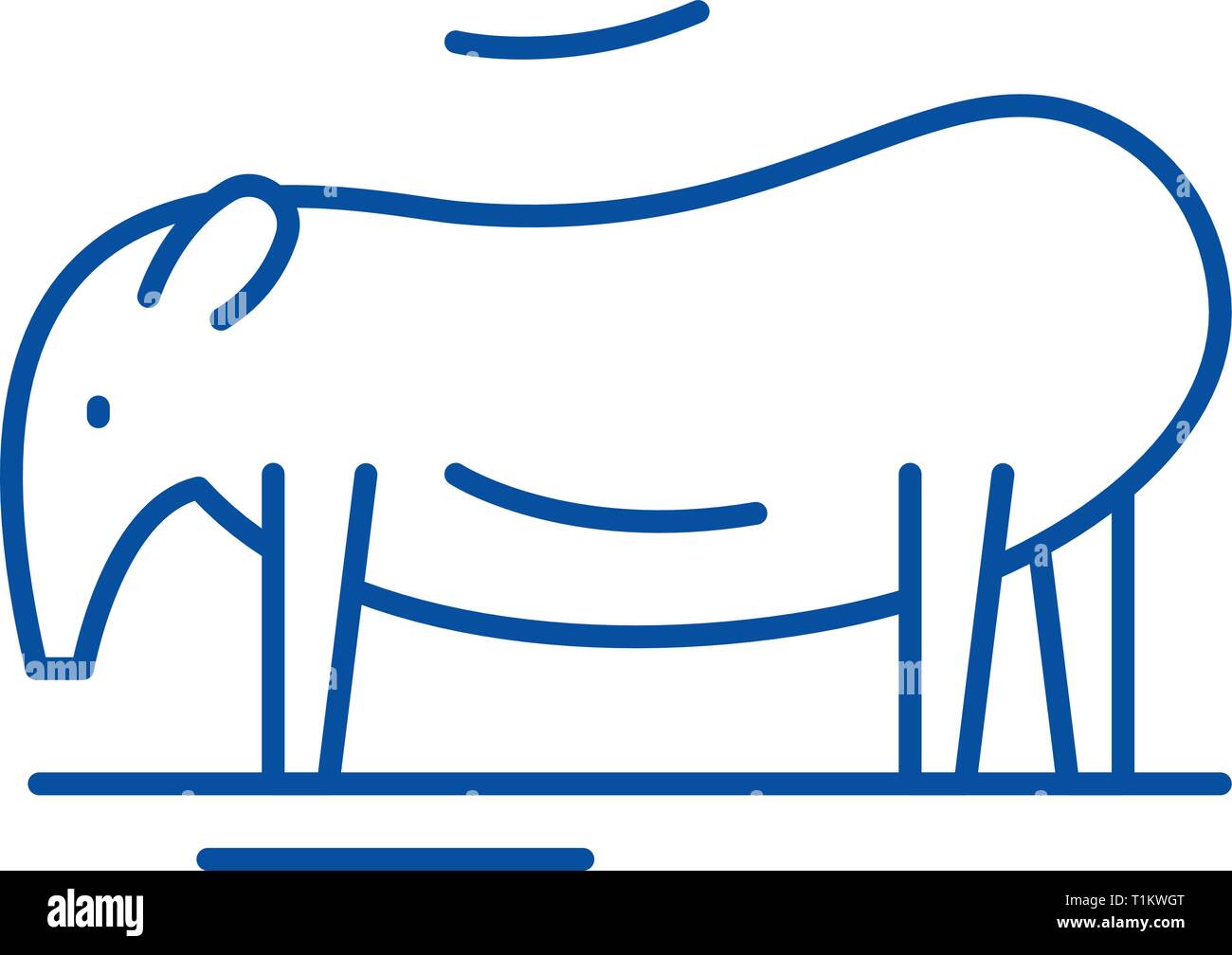 Il tapiro icona linea concept. Il tapiro piatto simbolo del vettore, segno, illustrazione di contorno. Illustrazione Vettoriale