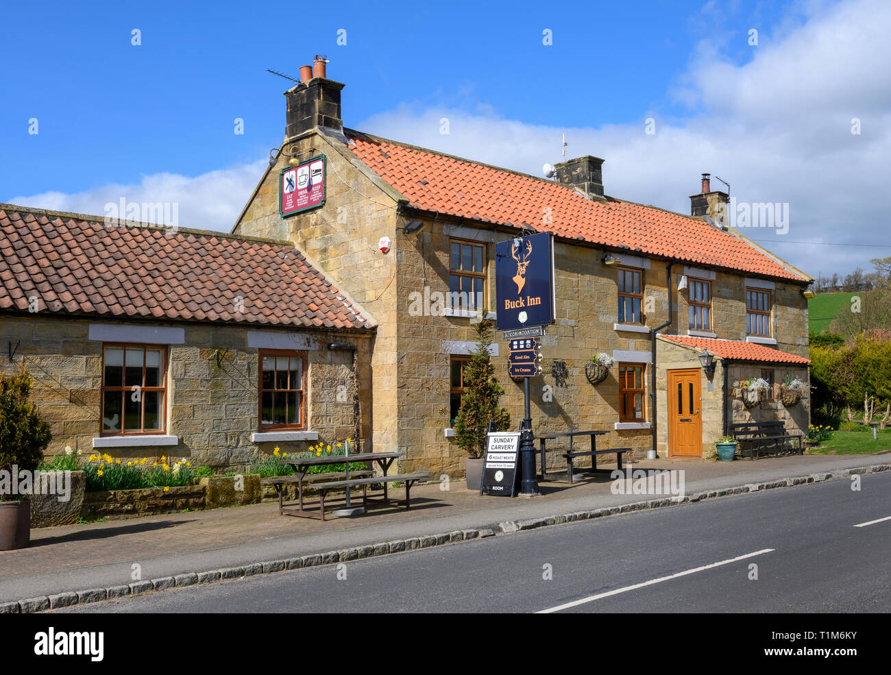 Il Buck Inn, Chop Gate, North Yorkshire, Inghilterra, Regno Unito Foto Stock