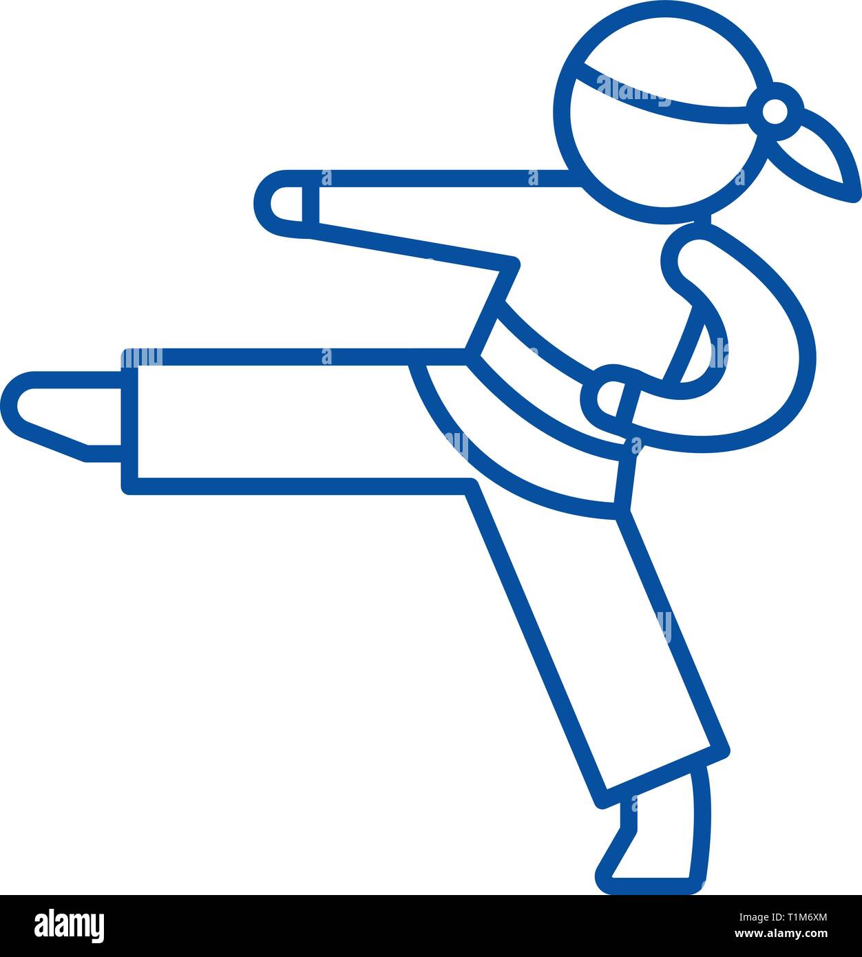 Il Karate icona linea concept. Il Karate piatto simbolo del vettore ...
