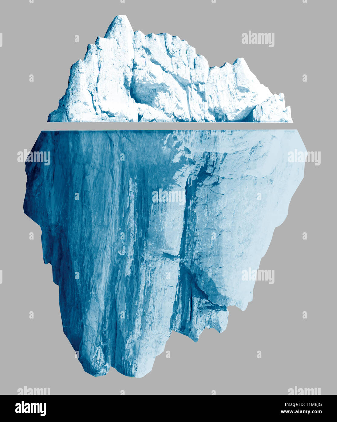 Iceberg isolato con tracciati di ritaglio incluso 3d illustrazione Foto Stock