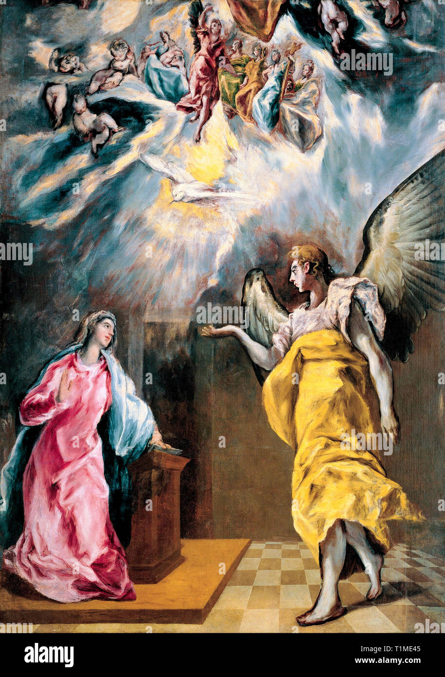 El Greco, l'Annunciazione, pittura, 1614 Foto Stock