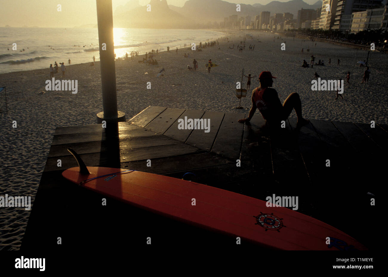 Benedizione orologi Ipanema beach, Rio de Janeiro, Brasile. Foto Stock