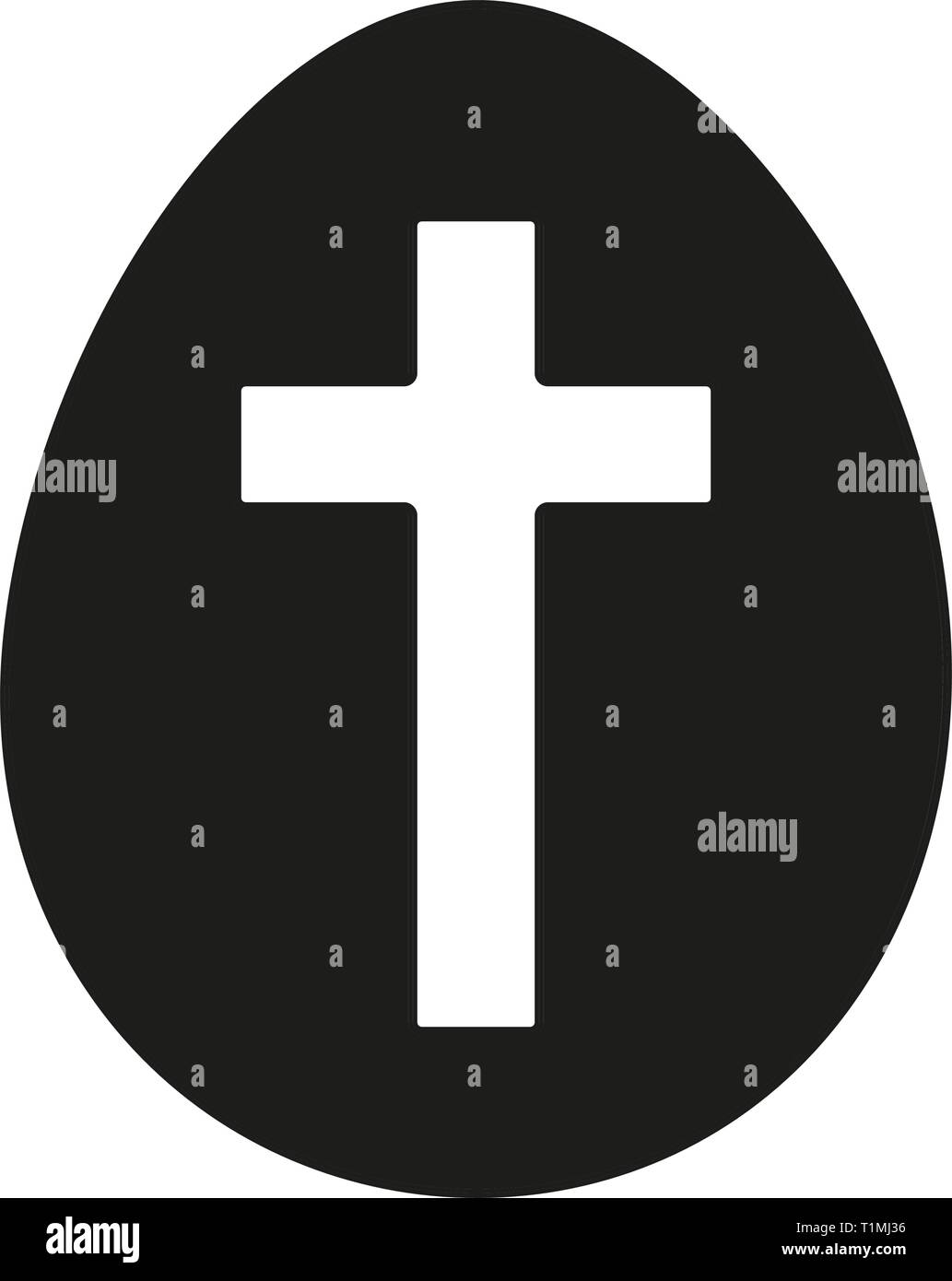 Bianco e nero uovo di pasqua silhouette Illustrazione Vettoriale