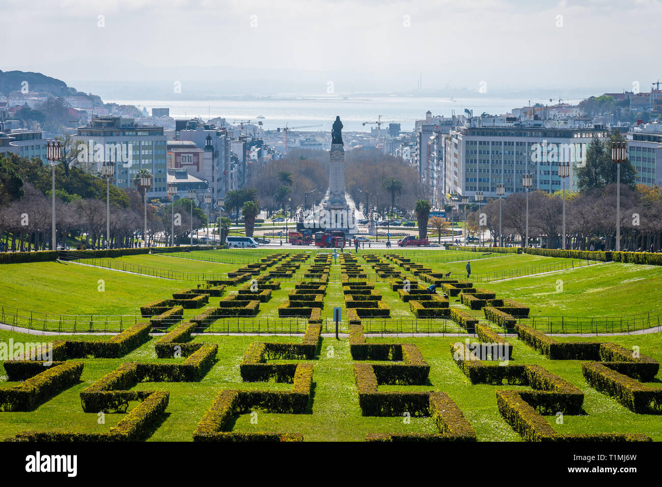 Parque Eduardo VII, Lisbona, Portual Foto Stock