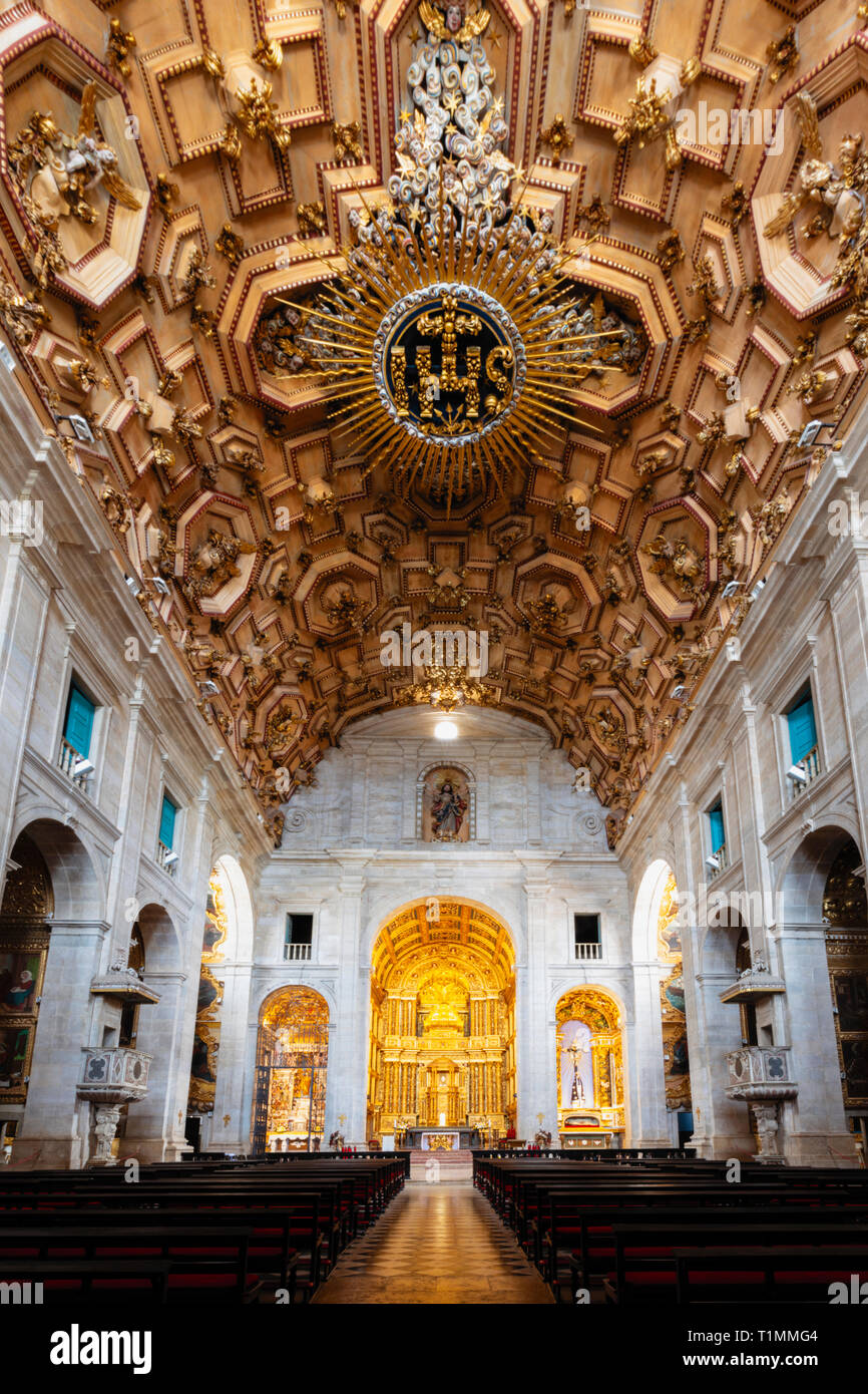 Interno della Basilica Cattedrale di Salvador de Bahia, Brasile, Foto Stock