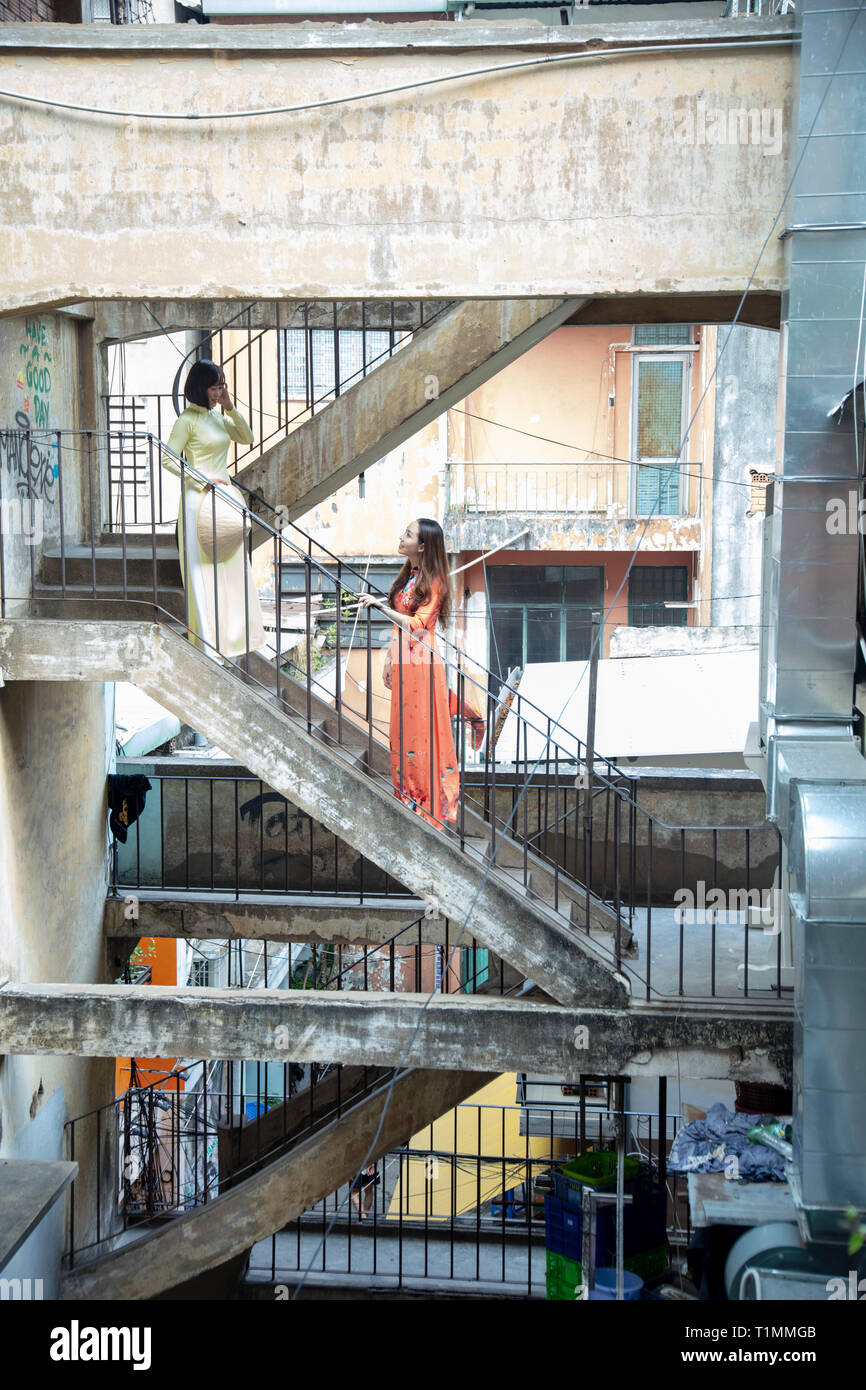 La scarsità di alloggi in città di Ho Chi Minh, Vietnam Foto Stock