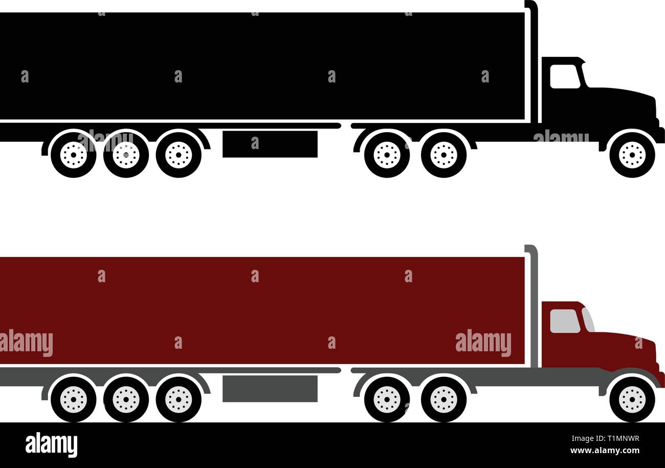 Semi di camion e rimorchio semplice illustrazione vettoriale Illustrazione Vettoriale