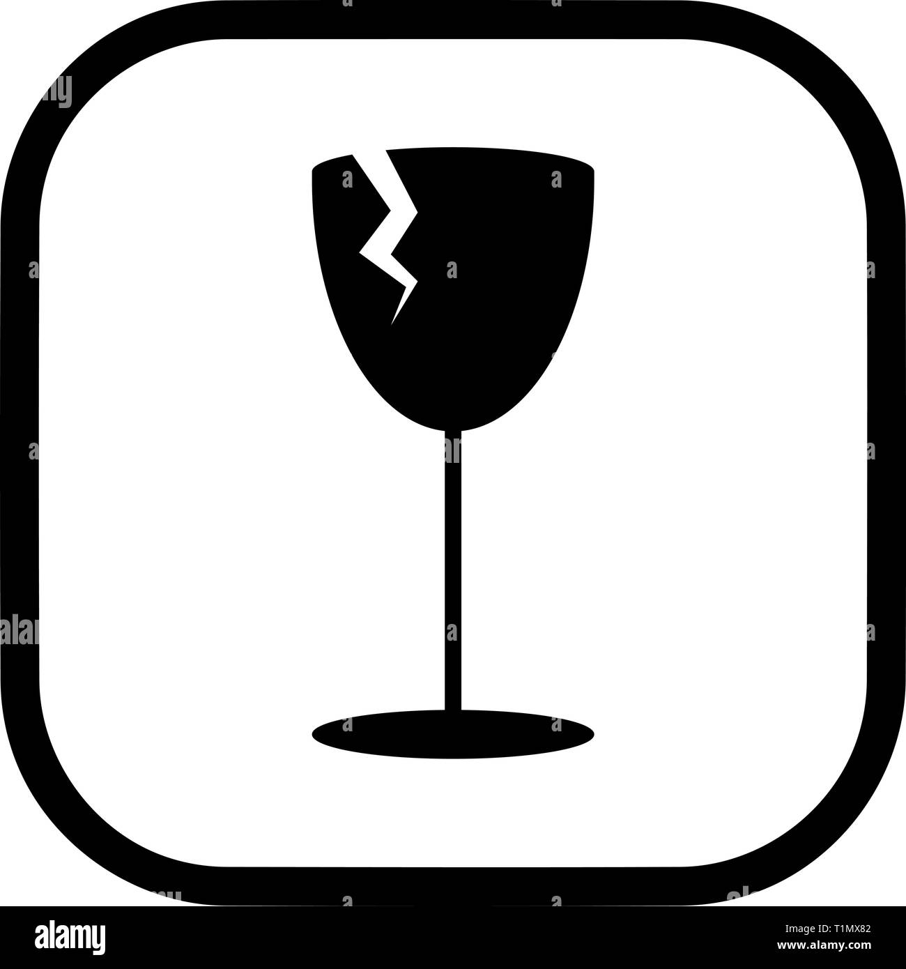 Simbolo fragile vettore di vetro rotto per il confezionamento Illustrazione Vettoriale