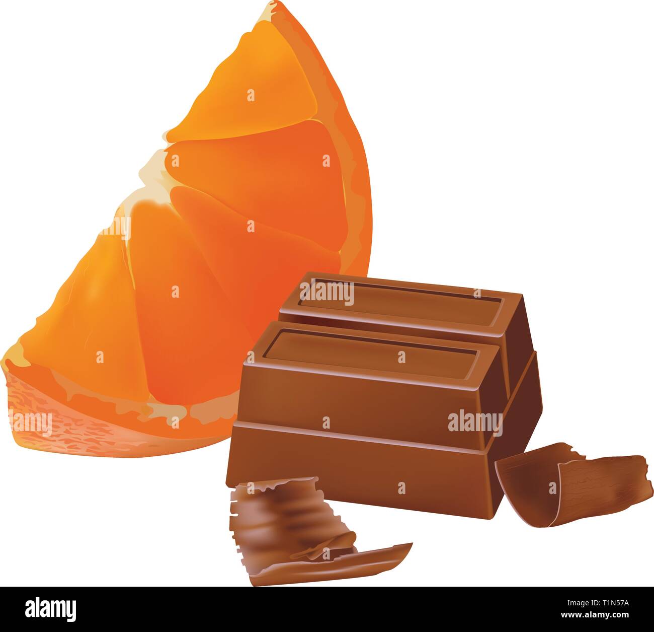 Orange & cioccolato insieme,vettore Illustrazione Vettoriale