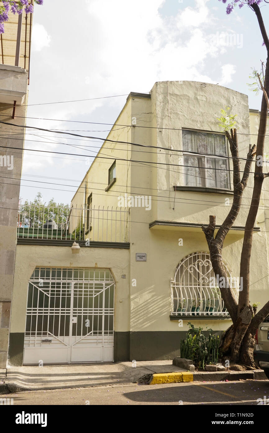 Calle Tepeji 22, Colonia Roma Sur; home Città del Messico; Messico. Il sito del film, ROMA. La casa in Colonia Roma dove il film di Roma è stato girato Foto Stock