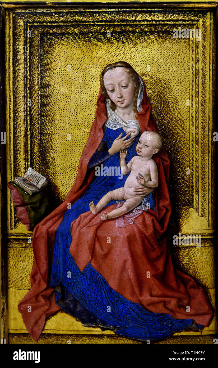 Madonna che allatta il Bambino fine lavoro, c. 1465/75 Officina di combattimenti Dieric 1415/1420 1475 olandese Paesi Bassi, Belgio, fiammingo, Foto Stock