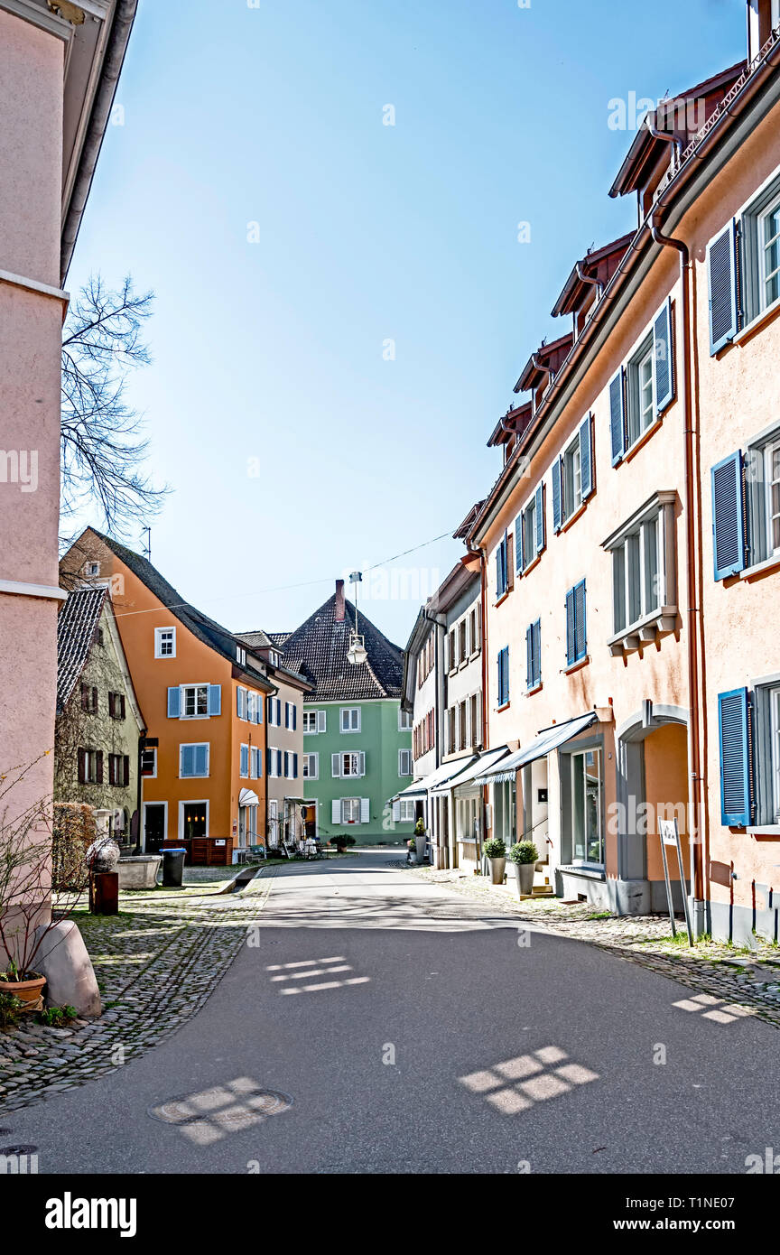 Vecchie case di Staufen, Germania meridionale, Alte Häuser in Staufen, Baden-Württemberg Foto Stock