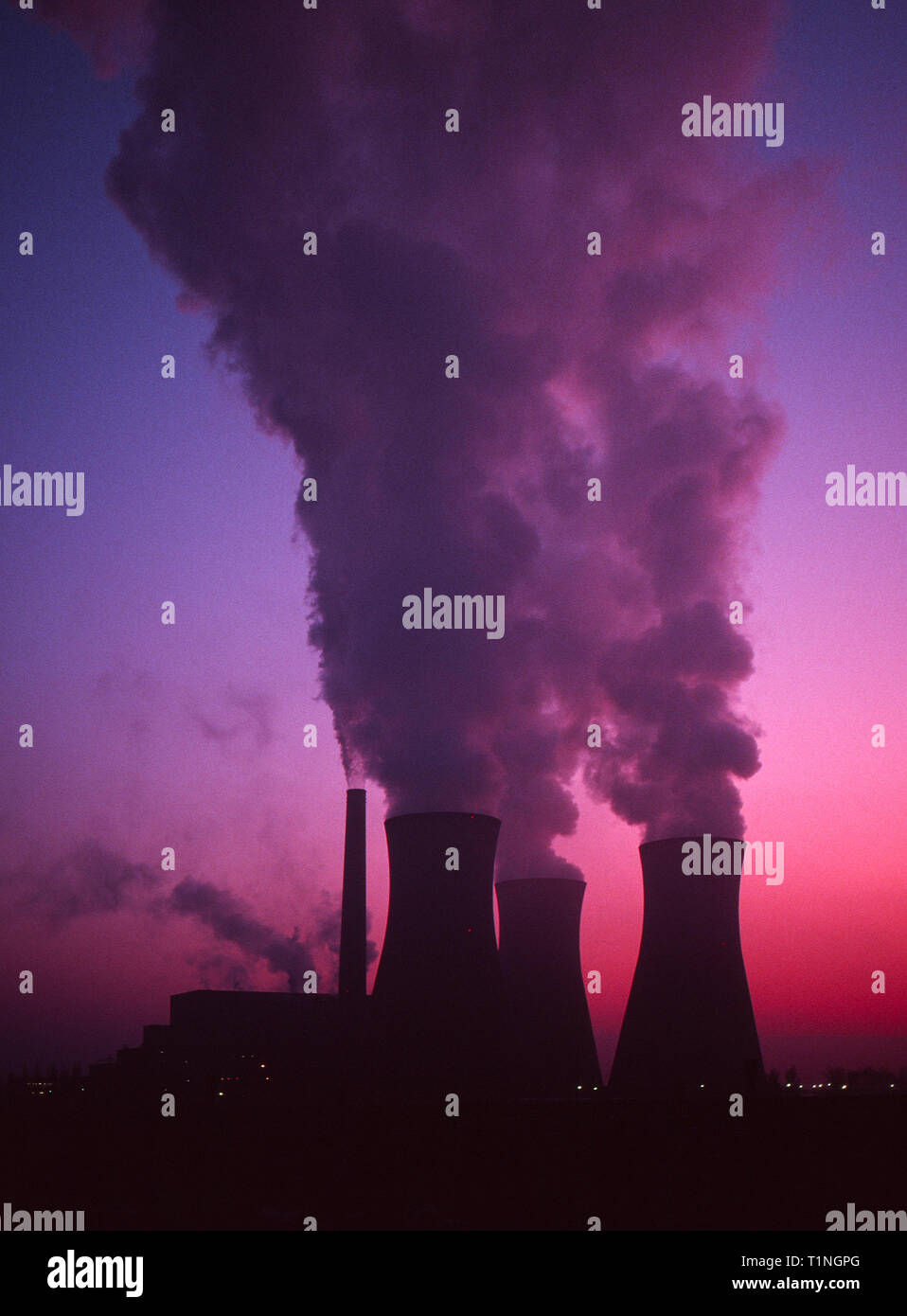 Richborough Power Station,,Sandwich Kent,l'Inghilterra,1990s,ora demolita,immagine di archivio Foto Stock