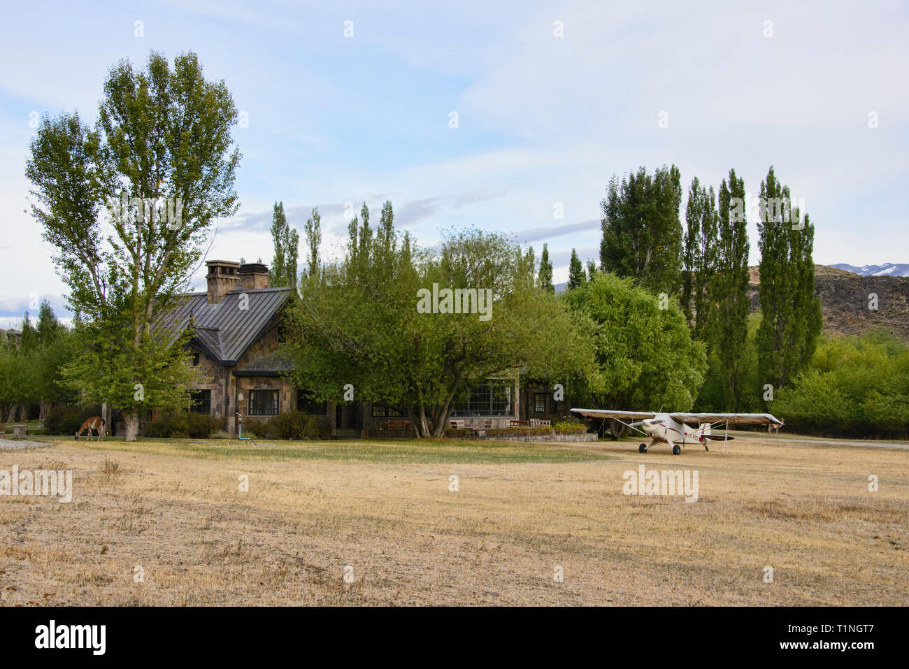 Il Lodge a valle Chacabuco, Patagonia Parco Nazionale, Aysen, Patagonia, Cile Foto Stock