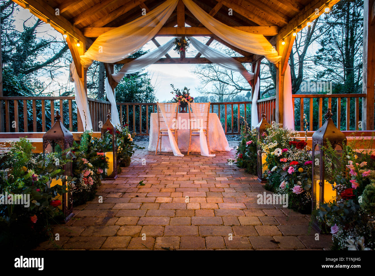 Makeney Hall Outdoor Ceremony area, Millford, Derbyshire Foto Stock