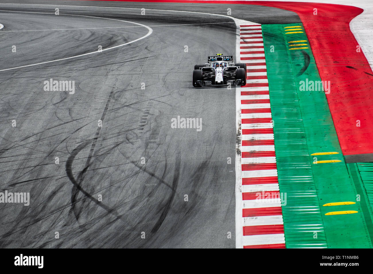 Spielberg/Austria - 06/29/2018 - #35 Sergey Sirotkin (RUS) nella sua Williams FW41 nel corso del PQ2 al Red Bull Ring in anticipo del 2018 Austrian Grand Prix Foto Stock