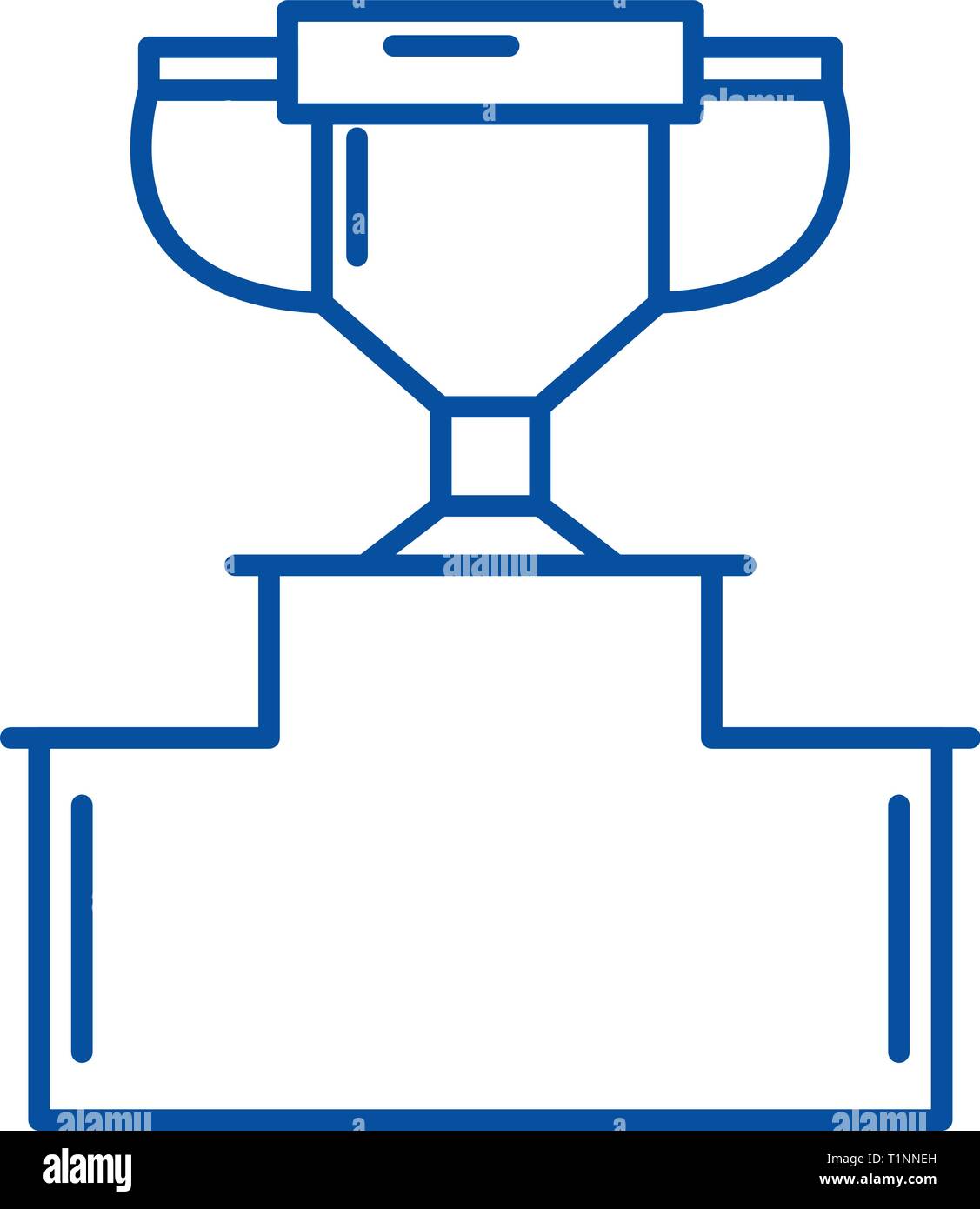 Il piedistallo icona linea concept. Il piedistallo piatto simbolo del vettore, segno, illustrazione di contorno. Illustrazione Vettoriale