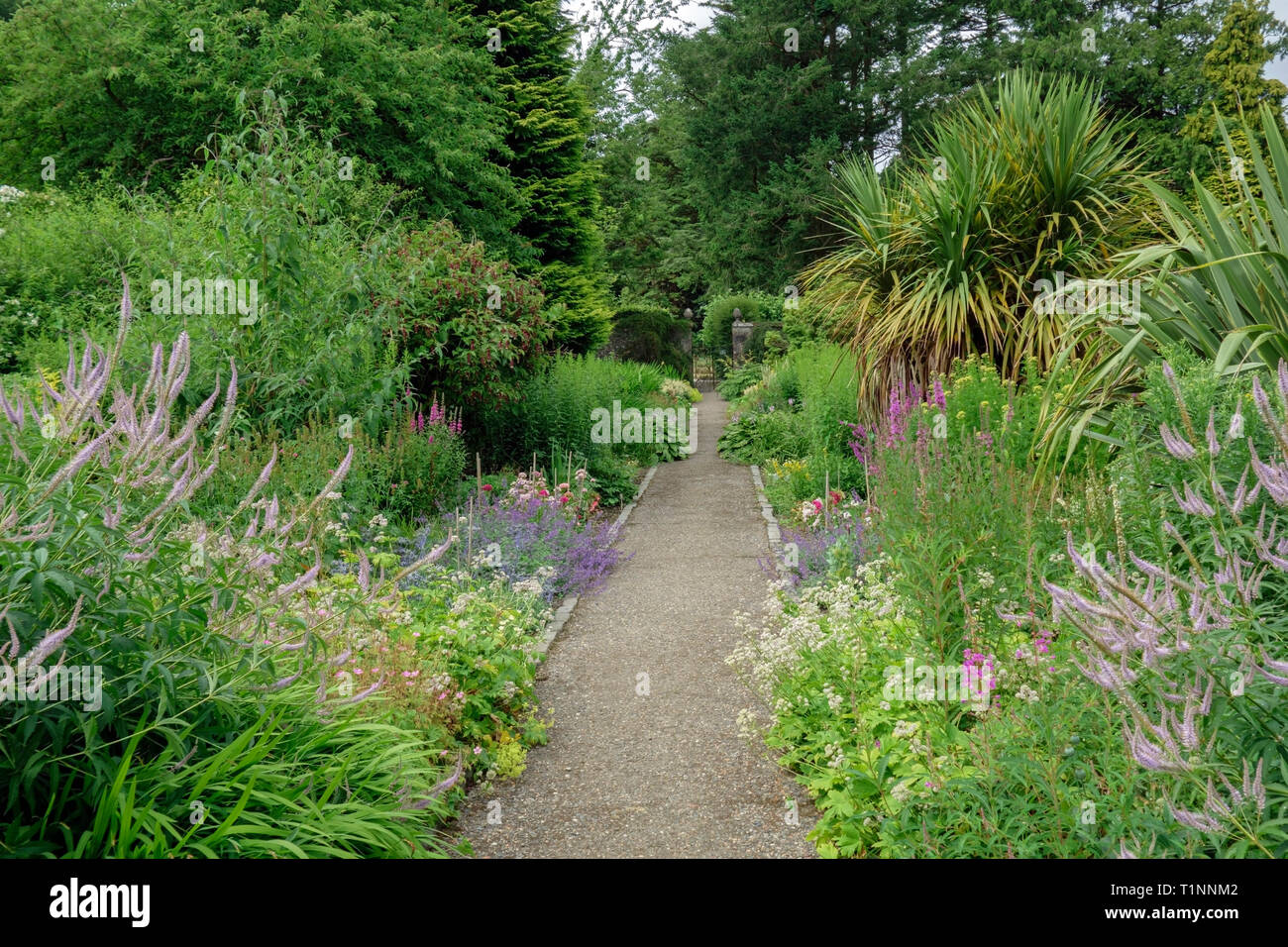 Il giardino murato presso l'hotel di lusso a 5 stelle Glenapp Castle hotel vicino Ballantrae, South Ayrshire, in Scozia, UK. Foto Stock